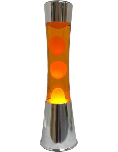 Lampada Lava Lamp da Interno H41 cm in Metallo Argento