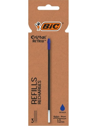 RICARICHE BIC CRISTAL RENEW BLU 3